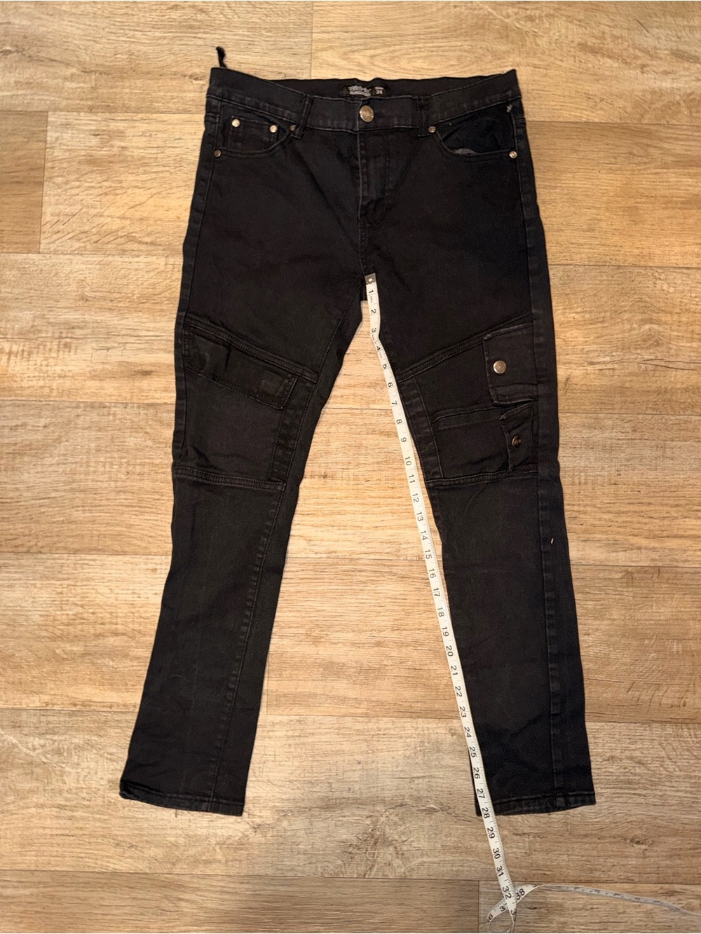 Men's Black Cargo Pants with Utility Pockets